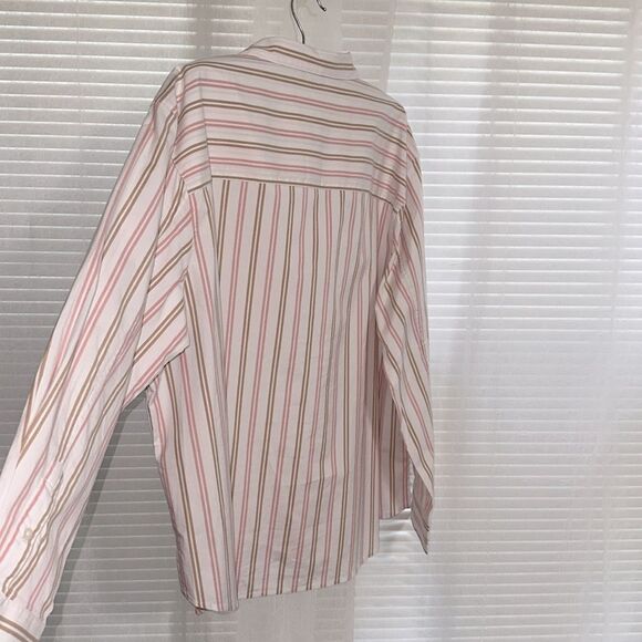 Vineyard Vines XS-XL White Pink Stripes Oversized Poplin Button Down Shirt - Picture 12 of 16